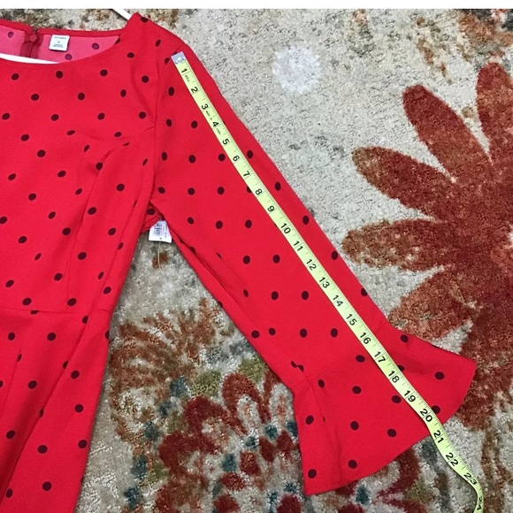 💃SLEEVE 3/4 DRESS WomenELASTIC Red - Picture 7 of 7